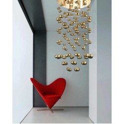 Κρεμαστό Φωτιστικό Από Γυαλί Σε Χρυσό Χρώμα - 9x GU10 40W Luvia XL - AZzardo