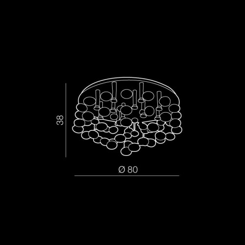 Φωτιστικό Οροφής Από Γυαλί Διάφανο - 10x GU10 40W Luvia 80 - AZzardo