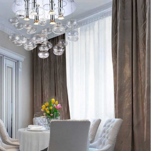 Φωτιστικό Οροφής Από Γυαλί Διάφανο - 6x GU10 40W Luvia - AZzardo