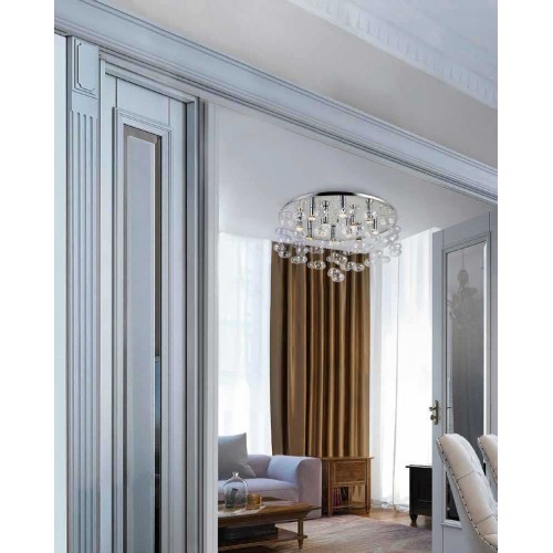 Φωτιστικό Οροφής Από Γυαλί Διάφανο - 10x GU10 40W Luvia 80 - AZzardo