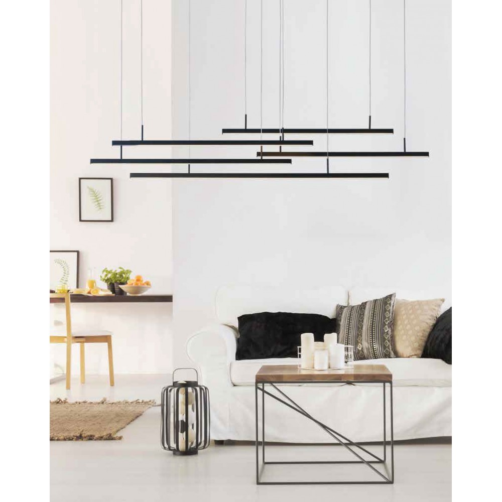 LED Κρεμαστό Φωτιστικό Αλουμινίου Σε Μαύρο Χρώμα - 49W MERLO DIMMABLE - AZzardo