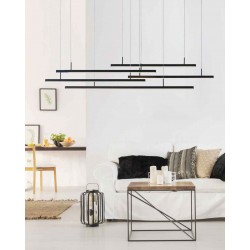 LED Κρεμαστό Φωτιστικό Αλουμινίου Σε Μαύρο Χρώμα - 49W MERLO DIMMABLE - AZzardo