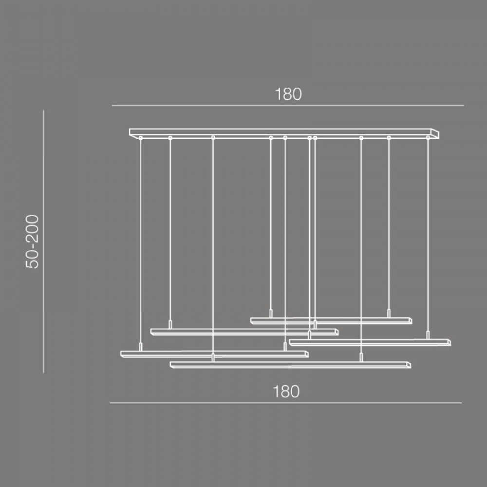 LED Κρεμαστό Φωτιστικό Αλουμινίου Σε Μαύρο Χρώμα - 49W MERLO DIMMABLE - AZzardo