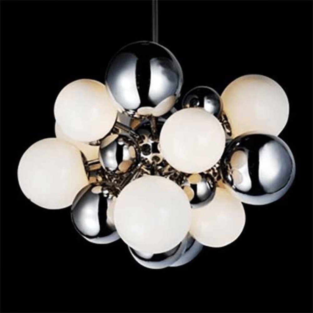 Κρεμαστό Φωτιστικό Πολύφωτο Από Γυαλί Σε Χρώμιο Και Λευκό Χρώμα - 10x G4 12V NOBLE - AZzardo