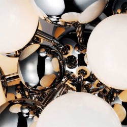 Κρεμαστό Φωτιστικό Πολύφωτο Από Γυαλί Σε Χρώμιο Και Λευκό Χρώμα - 10x G4 12V NOBLE - AZzardo