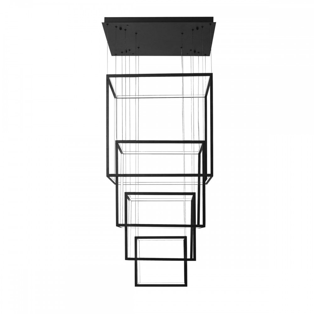 LED Κρεμαστό Φωτιστικό Αλουμινίου Με Κύβους Μαύρο - 329W OPERA XL - AZzardo