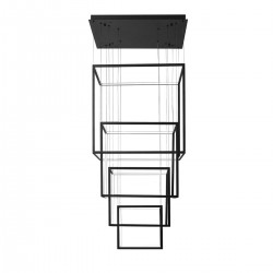 LED Κρεμαστό Φωτιστικό Αλουμινίου Με Κύβους Μαύρο - 329W OPERA XL - AZzardo