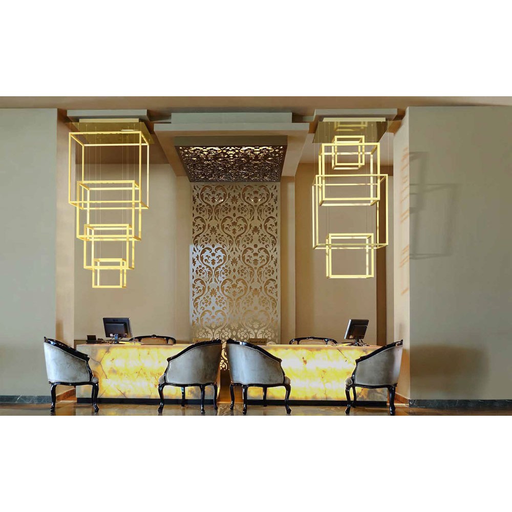 LED Κρεμαστό Φωτιστικό Αλουμινίου Με Κύβους Χρυσό - 329W OPERA XL - AZzardo