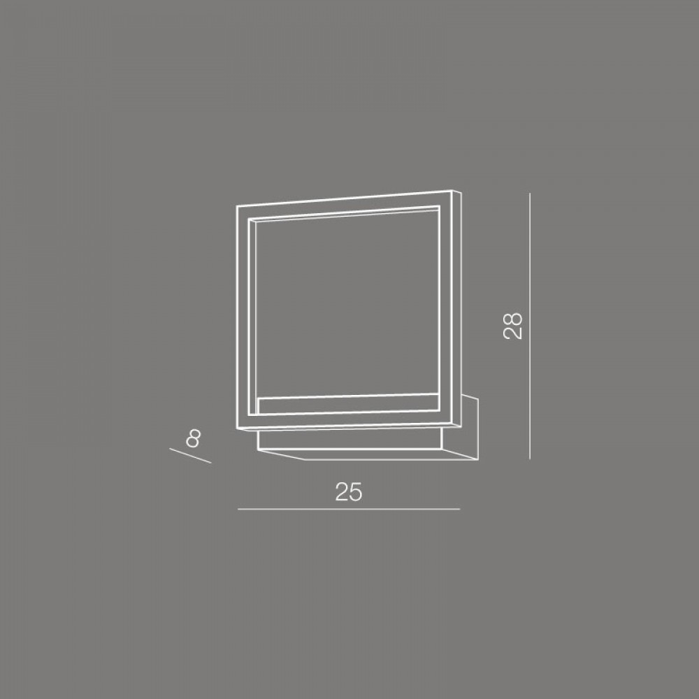 LED Φωτιστικό Τοίχου Αλουμινίου Τετράγωνο Μαύρο - 18W OPERA WALL - AZzardo