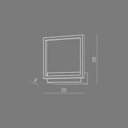 LED Φωτιστικό Τοίχου Αλουμινίου Τετράγωνο Λευκό - 18W OPERA WALL - AZzardo