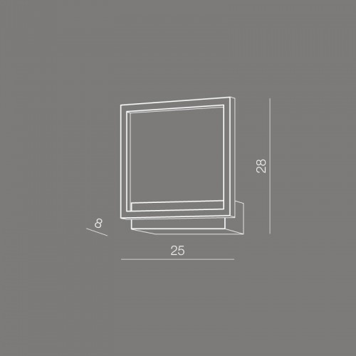 LED Φωτιστικό Τοίχου Αλουμινίου Τετράγωνο Λευκό - 18W OPERA WALL - AZzardo