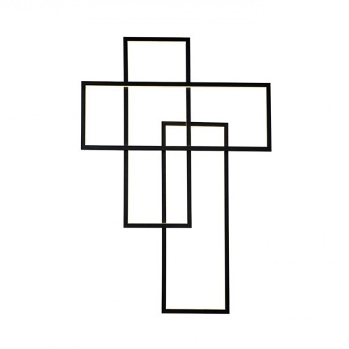 LED Φωτιστικό Τοίχου Αλουμινίου Σε Μαύρο Χρώμα - 80W DIMMABLE Quadratus - AZzardo