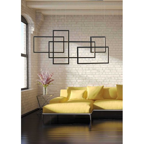 LED Κρεμαστό Φωτιστικό Αλουμινίου Σε Λευκό ή Μαύρο Χρώμα - 106W DIMMABLE Quadratus - AZzardo