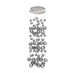 Κρεμαστό Φωτιστικό Από Μέταλλο Και Γυαλί Σε Χρώμιο - 4x GU10 40W RAIN - AZzardo