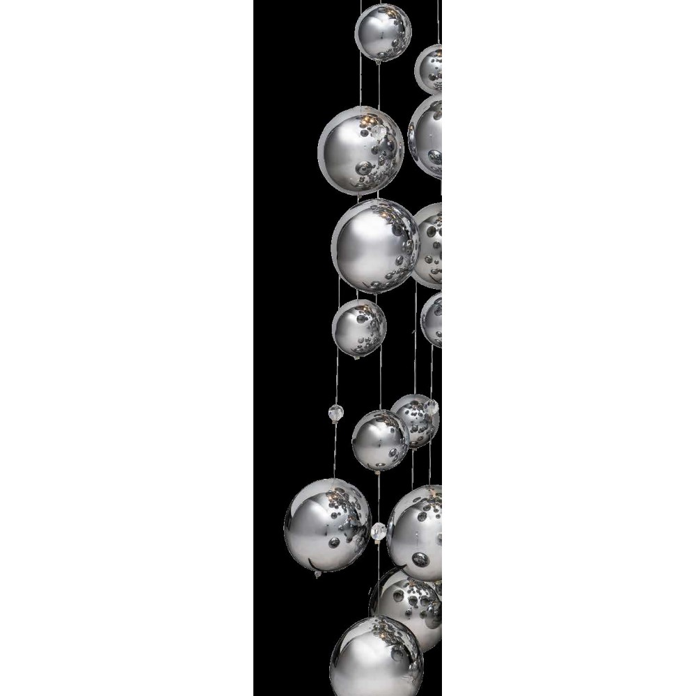 Κρεμαστό Φωτιστικό Από Μέταλλο Και Γυαλί Σε Χρώμιο - 4x GU10 40W RAIN - AZzardo