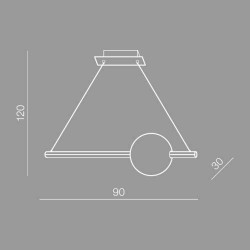 LED Κρεμαστό Φωτιστικό Από Γυαλί - 36W SANDRA DIMMABLE - AZzardo