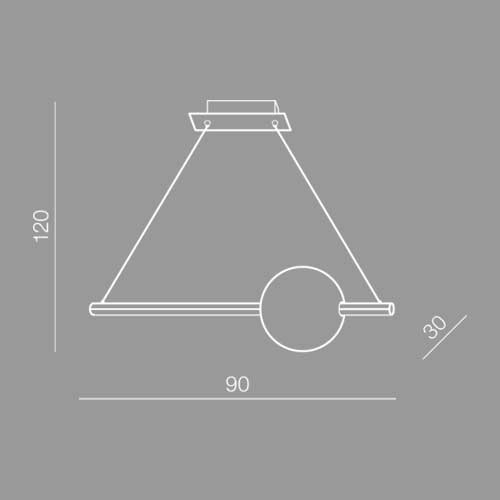 LED Κρεμαστό Φωτιστικό Από Γυαλί - 36W SANDRA DIMMABLE - AZzardo