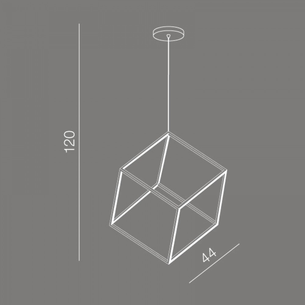 LED Κρεμαστό Φωτιστικό Αλουμινίου Κύβος Μαύρος - 80W STRANGE 44 DIMMABLE - AZzardo