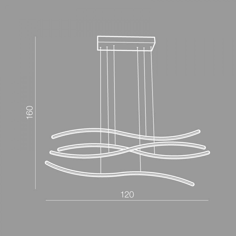 LED Κρεμαστό Φωτιστικό Αλουμινίου Σε Λευκό ή Μαύρο Χρώμα - 70W DIMMABLE WAVES - AZzardo