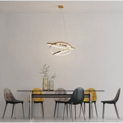 LED Κρεμαστό Φωτιστικό Με Τρεις Κύκλους Αλουμινίου Χρυσό 80W Wheel 3 DIMMABLE - AZzardo