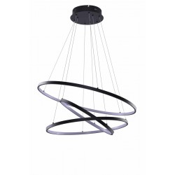 LED Κρεμαστό Φωτιστικό Με Τρεις Κύκλους Αλουμινίου Μαύρο 80W Wheel 3 DIMMABLE - AZzardo