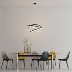 LED Κρεμαστό Φωτιστικό Με Τρεις Κύκλους Αλουμινίου Μαύρο 80W Wheel 3 DIMMABLE - AZzardo