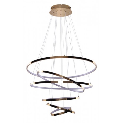LED Κρεμαστό Φωτιστικό Με Έξι Κύκλους Αλουμινίου Χρυσό 140W Wheel 6 LONG DIMMABLE - AZzardo