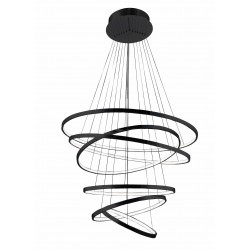 LED Κρεμαστό Φωτιστικό Με Έξι Κύκλους Αλουμινίου Μαύρο 140W Wheel 6 LONG DIMMABLE - AZzardo