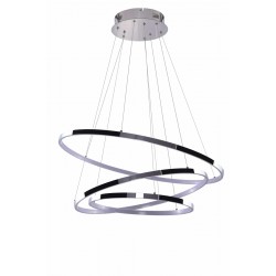 LED Κρεμαστό Φωτιστικό Με Τρεις Κύκλους Αλουμινίου Χρώμιο 80W Wheel 3 DIMMABLE - AZzardo