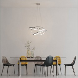 LED Κρεμαστό Φωτιστικό Με Τρεις Κύκλους Αλουμινίου Χρώμιο 80W Wheel 3 DIMMABLE - AZzardo