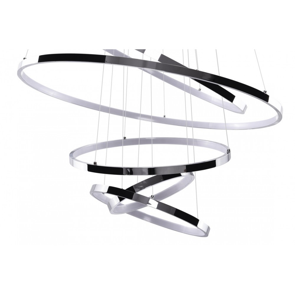 LED Κρεμαστό Φωτιστικό Με Έξι Κύκλους Αλουμινίου Χρώμιο 140W Wheel 6 LONG DIMMABLE - AZzardo