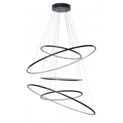 LED Κρεμαστό Φωτιστικό Με Πέντε Κύκλους Αλουμινίου Μαύρο 190W Wheel XXL - AZzardo