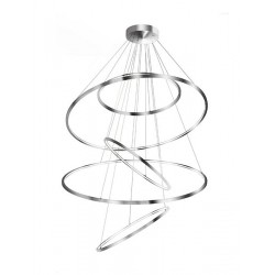 LED Κρεμαστό Φωτιστικό Με Πέντε Κύκλους Αλουμινίου Χρώμιο 190W Wheel XXL - AZzardo