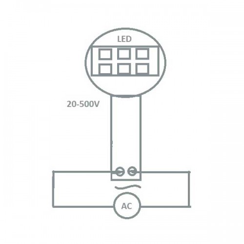 Ψηφιακό Βολτόμετρο VM-20-500V AC GREEN - Amarad