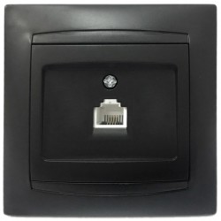 Πρίζα Τηλεφώνου Μονή RJ11 Χωνευτή Γραφίτης ΧΑΛΚΙΔΑ