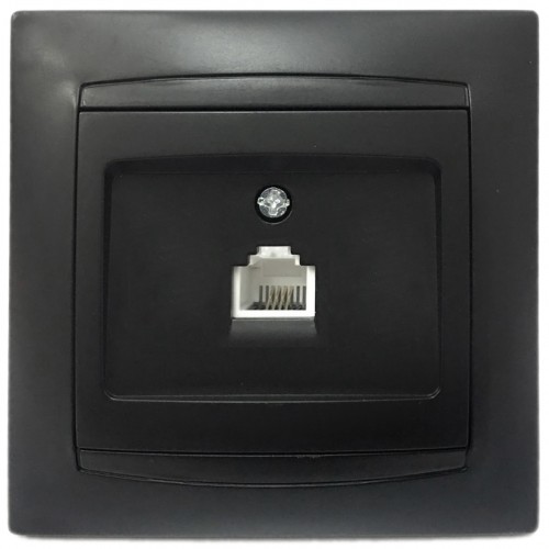 Πρίζα Τηλεφώνου Μονή RJ11 Χωνευτή Γραφίτης ΧΑΛΚΙΔΑ