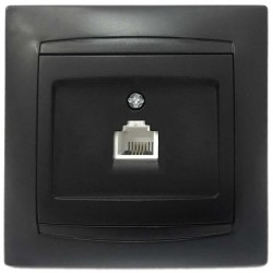 Πρίζα Δικτύου Μονή RJ45 CAT6 Χωνευτή Γραφίτης ΧΑΛΚΙΔΑ