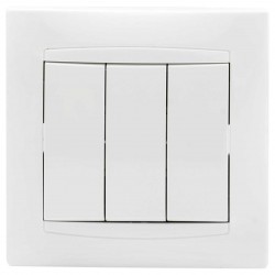 Διακόπτης Απλός Τριών Πλήκτρων Χωνευτός ΧΑΛΚΙΔΑ