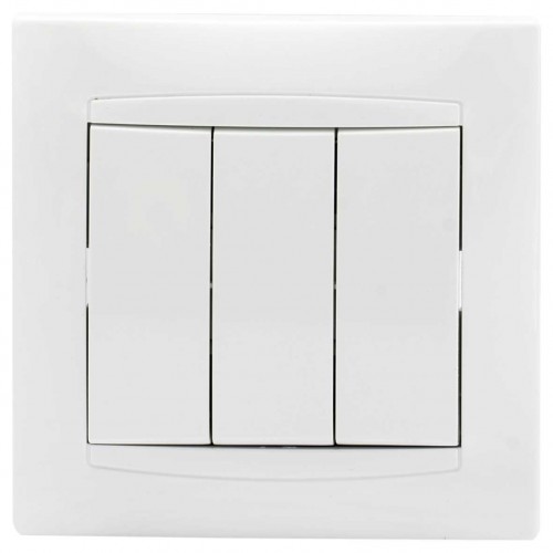 Διακόπτης Απλός Τριών Πλήκτρων Χωνευτός ΧΑΛΚΙΔΑ