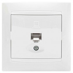 Πρίζα Δικτύου Μονή RJ45 CAT6 Χωνευτή Περλέ ΧΑΛΚΙΔΑ