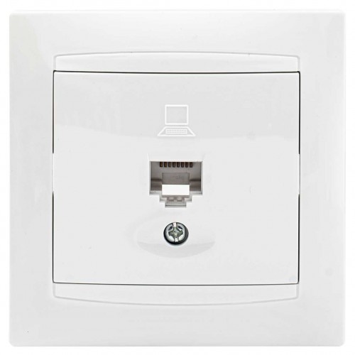 Πρίζα Δικτύου Μονή RJ45 CAT6 Χωνευτή Περλέ ΧΑΛΚΙΔΑ