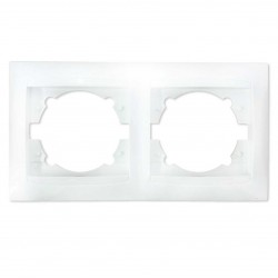 Πλαίσιο Διπλό Οριζόντιο Για Χωνευτούς Διακόπτες & Πρίζες- Περλέ ΧΑΛΚΙΔΑ