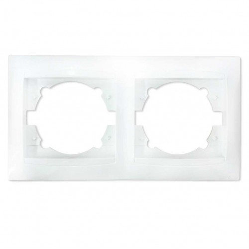 Πλαίσιο Διπλό Οριζόντιο Για Χωνευτούς Διακόπτες & Πρίζες- Περλέ ΧΑΛΚΙΔΑ