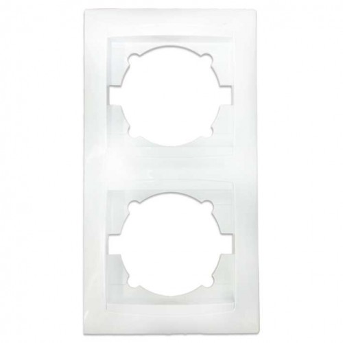 Πλαίσιο Διπλό Κάθετο Για Χωνευτούς Διακόπτες & Πρίζες Περλέ ΧΑΛΚΙΔΑ