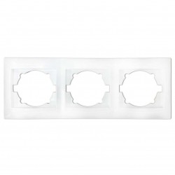 Πλαίσιο Τριπλό Οριζόντιο Για Χωνευτούς Διακόπτες & Πρίζες Περλέ ΧΑΛΚΙΔΑ