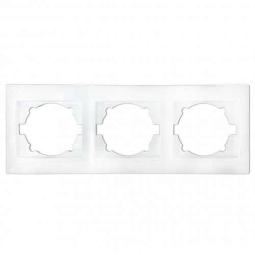 Πλαίσιο Τριπλό Οριζόντιο Για Χωνευτούς Διακόπτες & Πρίζες Περλέ ΧΑΛΚΙΔΑ