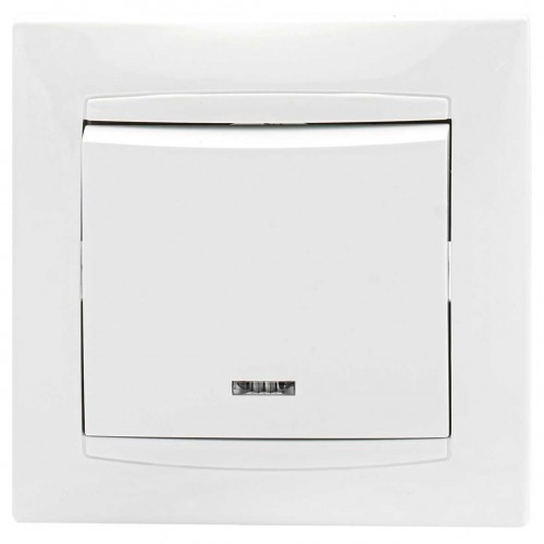 Διακόπτης Απλός Μονός με LED Χωνευτός ΧΑΛΚΙΔΑ