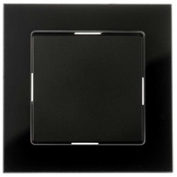 Διακόπτης Aller Retour Μονός Μεσαίος Χωνευτός Μαύρο Γυαλί ΝΕΦΕΛΗ