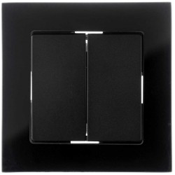 Διακόπτης Aller Retour Διπλός Χωνευτός Μαύρο Γυαλί ΝΕΦΕΛΗ