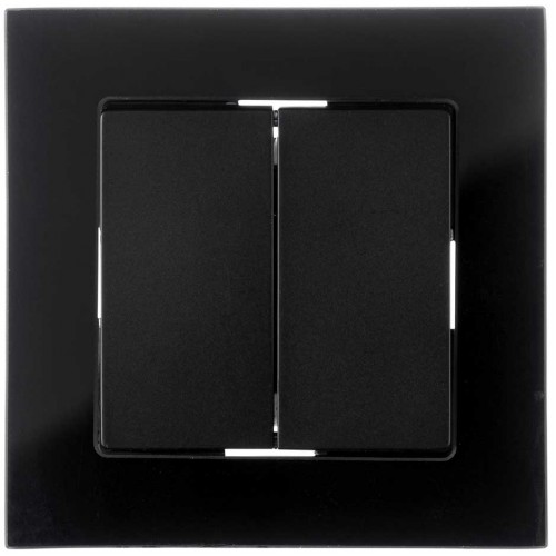 Διακόπτης Aller Retour Διπλός Χωνευτός Μαύρο Γυαλί ΝΕΦΕΛΗ